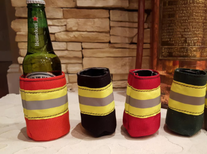 Firefighter Leather Can/Bottle Koozie